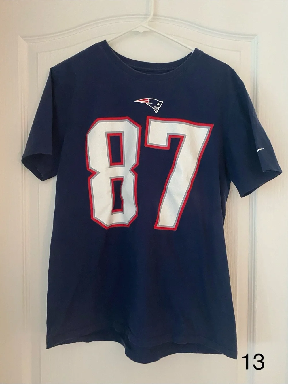 New England Patriots #87 Gronk The Nike Tee Athletic Cut Large T-shirt
